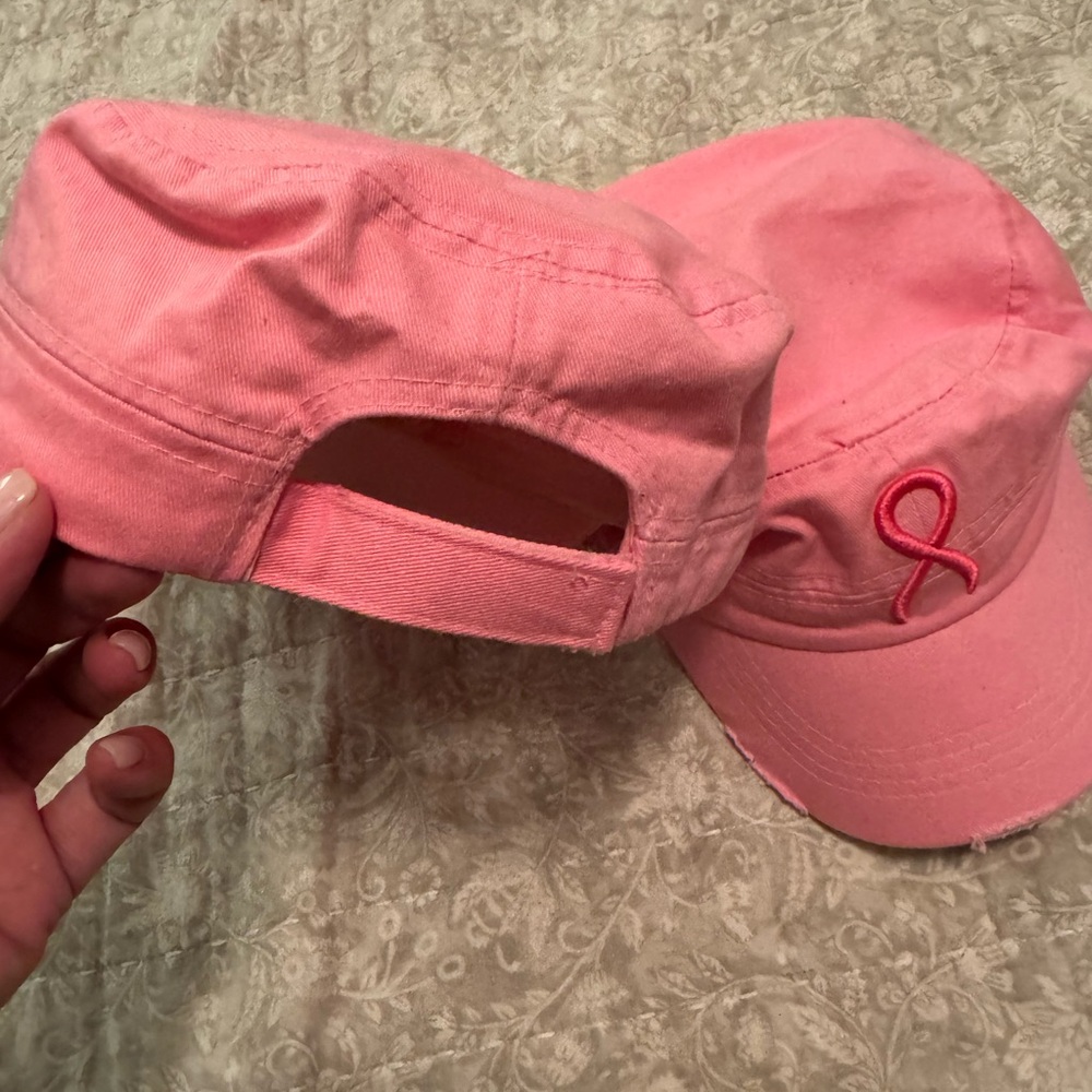 Pink Ribbon Embroidered Caps - Picture 5 of 7
